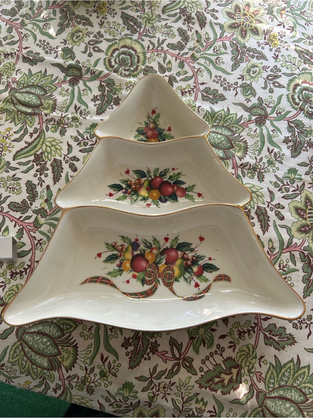 Lenox Cream Ceramic Tiered Holiday Tree Server